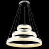 Modern 24 Inch 3 Ring LED Pendant Light Adjustable Metal and Acrylic Chandelier