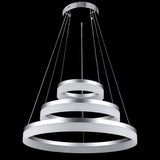Modern 24 Inch 3 Ring LED Pendant Light Adjustable Metal and Acrylic Chandelier