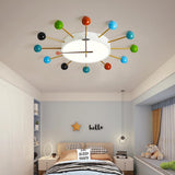 Modern 24 Inch Colorful Ball Geometric LED Flush Mount Ceiling Light Fixture