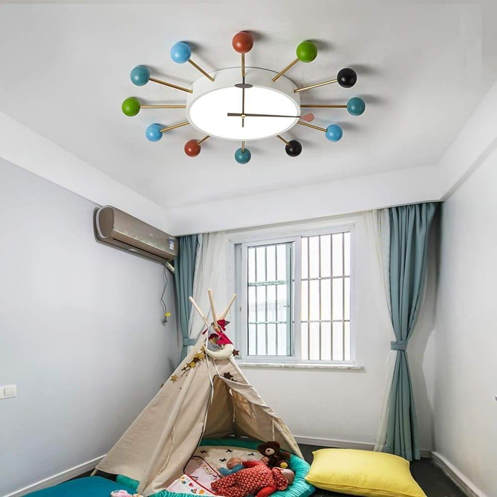 Modern 24 Inch Colorful Ball Geometric LED Flush Mount Ceiling Light Fixture