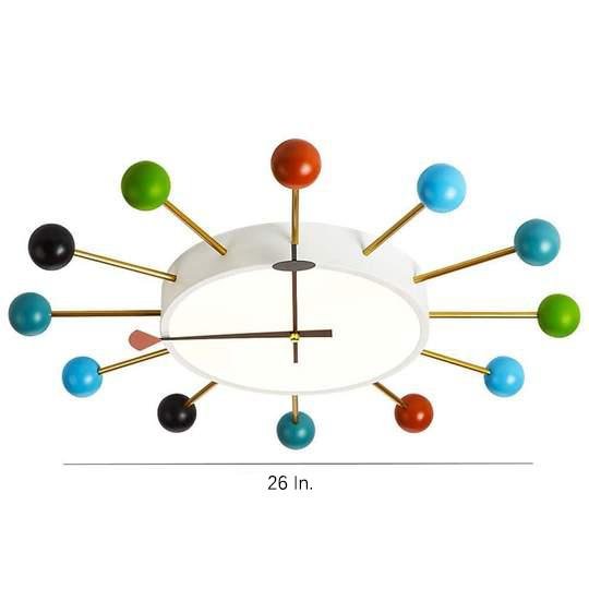 Modern 24 Inch Colorful Ball Geometric LED Flush Mount Ceiling Light Fixture
