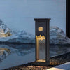 Modern 24 Inch LED Outdoor Pathway Light Waterproof Mountain Design Garden Bollard Lamp in Black