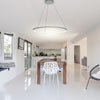 Modern 24 Inch LED Ring Pendant Light with Acrylic Opal Shade for Living Room