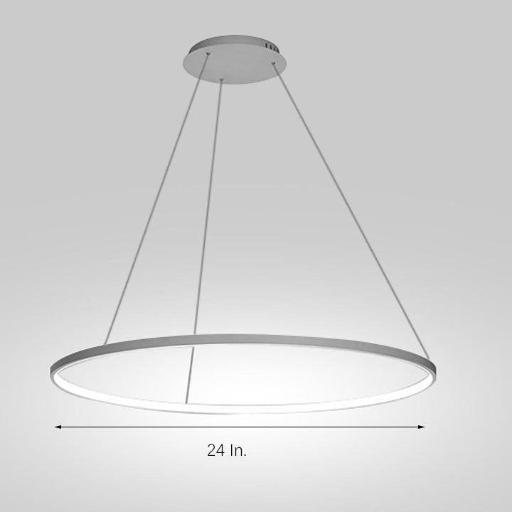 Modern 24 Inch LED Ring Pendant Light with Acrylic Opal Shade for Living Room