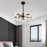 Modern 25 Light Sputnik Glass Globe Cluster LED Chandelier Pendant Light for Dining Room
