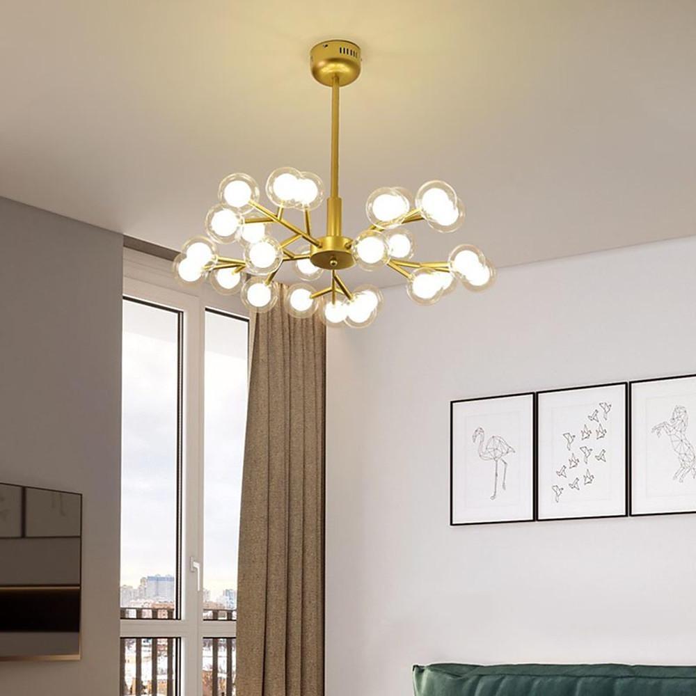 Modern 25 Light Sputnik Glass Globe Cluster LED Chandelier Pendant Light for Dining Room