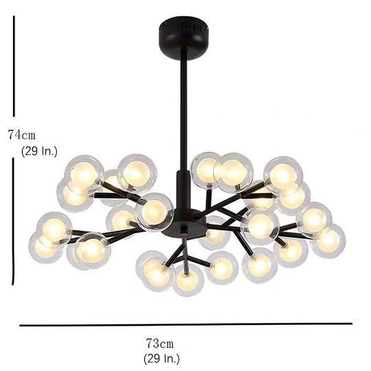 Modern 25 Light Sputnik Glass Globe Cluster LED Chandelier Pendant Light for Dining Room