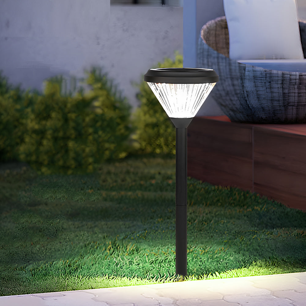 Modern 27.6 Inch Black Aluminum Solar Pathway Light Waterproof Outdoor Garden Path Landscape Lighting