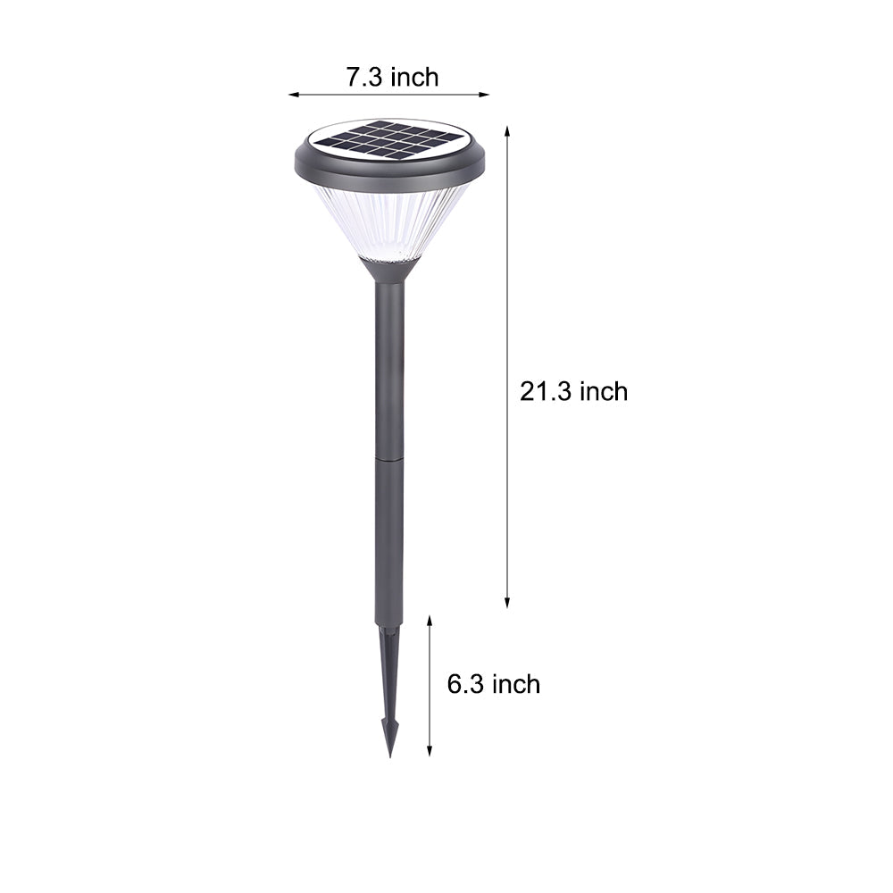 Modern 27.6 Inch Black Aluminum Solar Pathway Light Waterproof Outdoor Garden Path Landscape Lighting