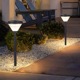 Modern 27.6 Inch Black Solar LED Pathway Light for Outdoor Landscape Gardens