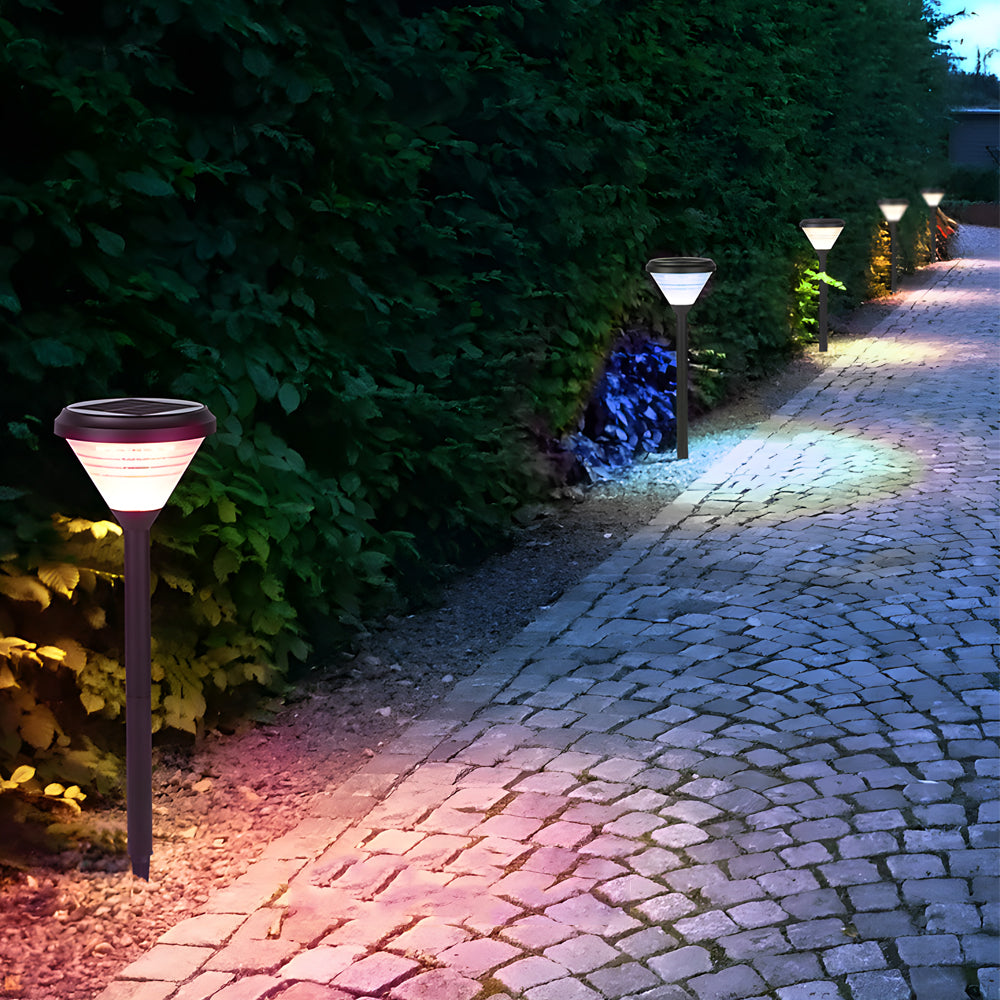 Modern 27.6 Inch Black Solar LED Pathway Light for Outdoor Landscape Gardens
