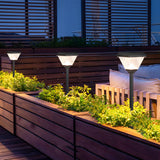 Modern 27.6 Inch Solar Powered Outdoor Landscape Pathway Light in Black for Garden Walkways