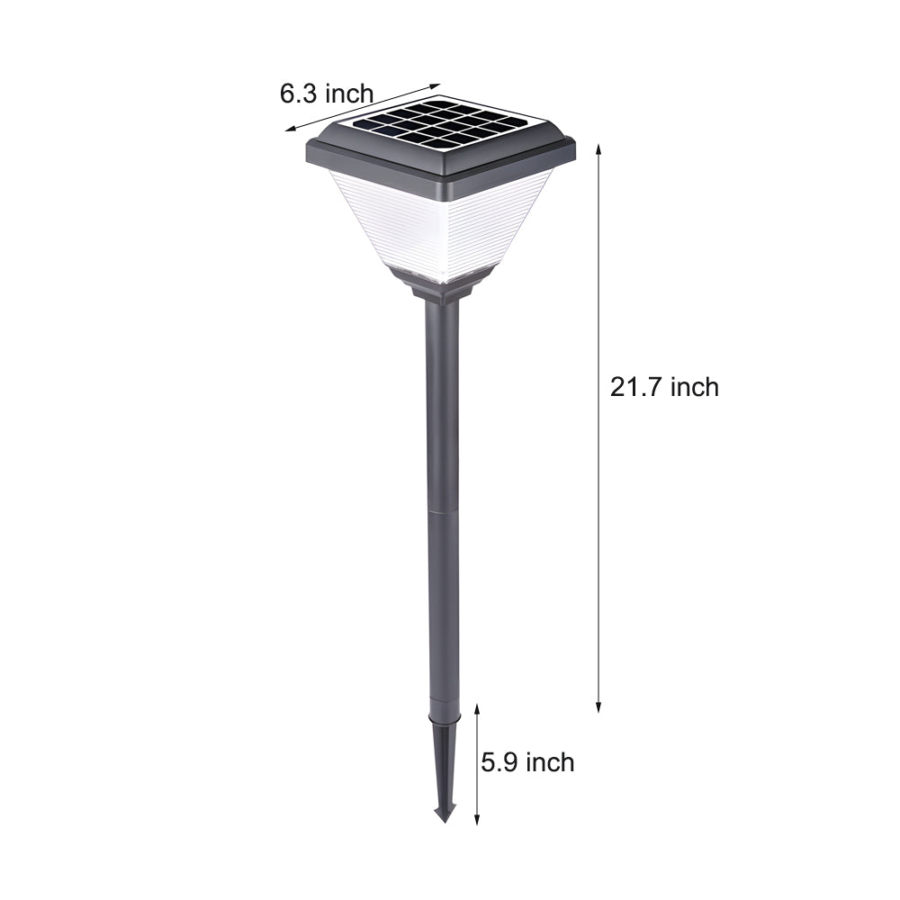 Modern 27.6 Inch Solar Powered Outdoor Landscape Pathway Light in Black for Garden Walkways