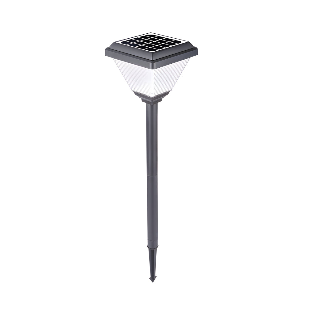 Modern 27.6 Inch Solar Powered Outdoor Landscape Pathway Light in Black for Garden Walkways