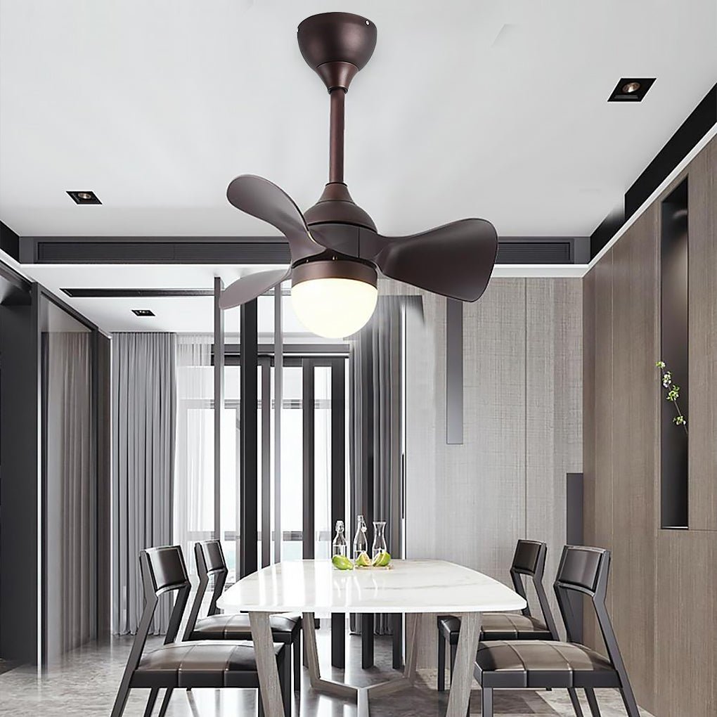 Nordic LED Ceiling Fan Light with Dimmable Remote Control 22 Inch Modern Flush Mount Fixture
