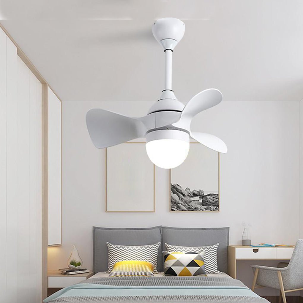 Nordic LED Ceiling Fan Light with Dimmable Remote Control 22 Inch Modern Flush Mount Fixture