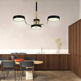 Modern 3 Light Circular LED Chandelier for Kitchen Island and Contemporary Dining Room
