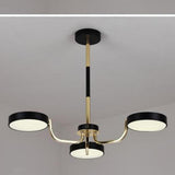 Modern 3 Light Circular LED Chandelier for Kitchen Island and Contemporary Dining Room
