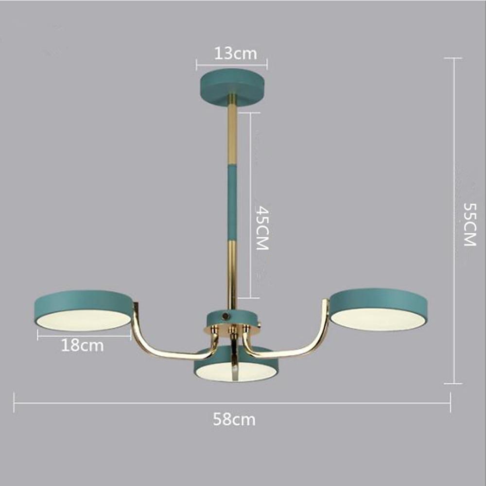 Modern 3 Light Circular LED Chandelier for Kitchen Island and Contemporary Dining Room