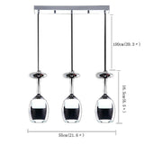 Modern 3 Light LED Kitchen Island Chandelier Electroplated Aluminum Pendant Lighting Fixture