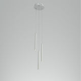 Modern 3 Light LED Kitchen Island Pendant Lighting with Adjustable Cord in Black and White Aluminum
