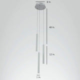 Modern 3 Light LED Kitchen Island Pendant Lighting with Adjustable Cord in Black and White Aluminum