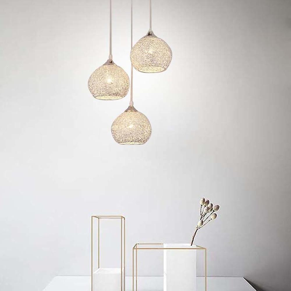 Modern 3 Light Metal Cluster Bar Pendant Light with Adjustable LED Hanging Fixture for Dining Room
