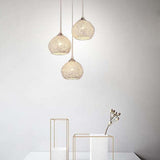 Modern 3 Light Metal Cluster Bar Pendant Light with Adjustable LED Hanging Fixture for Dining Room