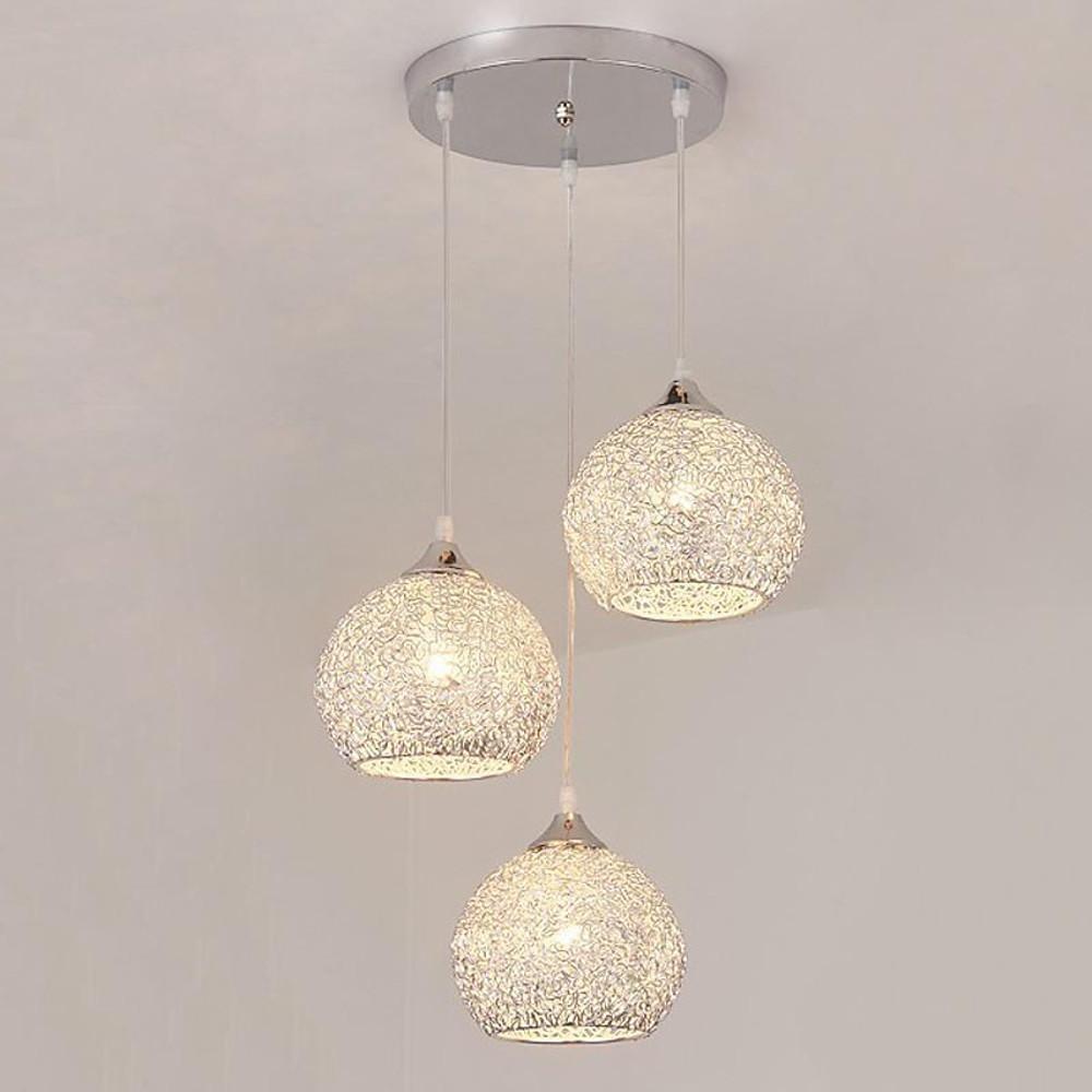 Modern 3 Light Metal Cluster Bar Pendant Light with Adjustable LED Hanging Fixture for Dining Room