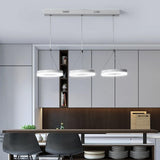 Modern 3 Ring Dimmable LED Chandelier Adjustable Circle Pendant Light for Dining Room