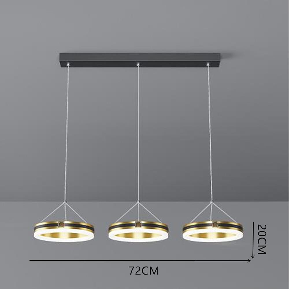 Modern 3 Ring Dimmable LED Chandelier Circular Pendant Light for Dining and Living Room