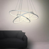 Modern 3 Ring Interweaved Circle LED Pendant Chandelier Adjustable Acrylic Hanging Light Fixture