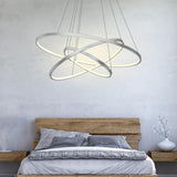 Modern 3 Ring Interweaved Circle LED Pendant Chandelier Adjustable Acrylic Hanging Light Fixture