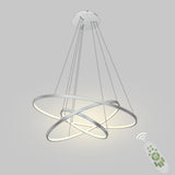 Modern 3 Ring Interweaved Circle LED Pendant Chandelier Adjustable Acrylic Hanging Light Fixture