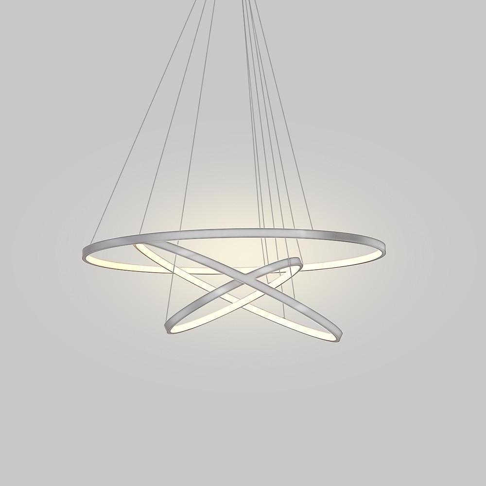 Modern 3 Ring Interweaved Circle LED Pendant Chandelier Adjustable Acrylic Hanging Light Fixture