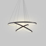Modern 3 Ring Interweaved Circle LED Pendant Chandelier Adjustable Acrylic Hanging Light Fixture