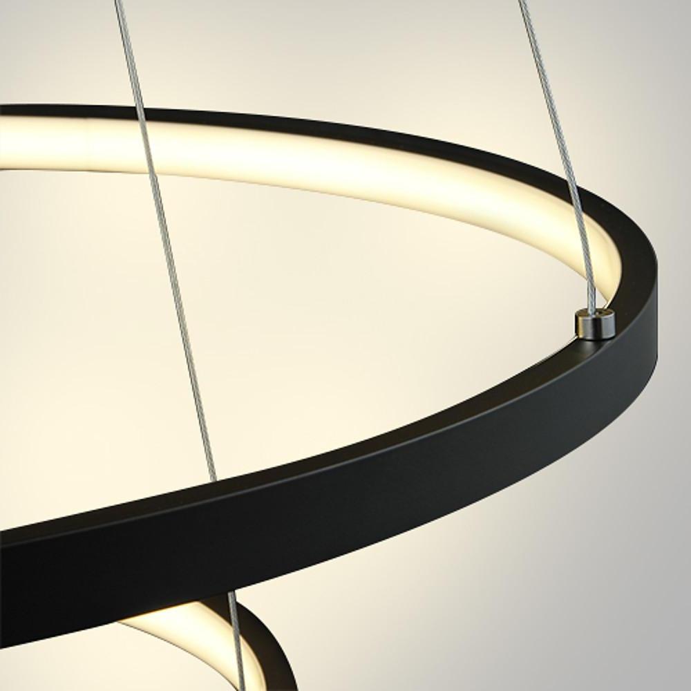 Modern 3 Ring Interweaved Circle LED Pendant Chandelier Adjustable Acrylic Hanging Light Fixture