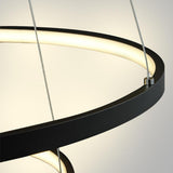 Modern 3 Ring Interweaved Circle LED Pendant Chandelier Adjustable Acrylic Hanging Light Fixture