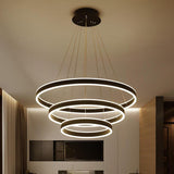 Modern 3 Ring Interweaved LED Chandelier Adjustable Circle Pendant Light for Living Dining Room
