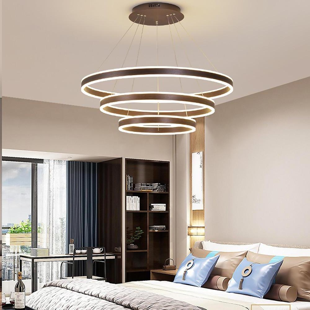 Modern 3 Ring Interweaved LED Chandelier Adjustable Circle Pendant Light for Living Dining Room