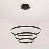 Modern 3 Ring Interweaved LED Chandelier Adjustable Circle Pendant Light for Living Dining Room