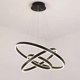Modern 3 Ring Interweaved LED Chandelier Adjustable Circle Pendant Light for Living Dining Room