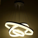 Modern 3 Ring LED Chandelier Dimmable Adjustable Gradated Pendant Ceiling Light Fixture