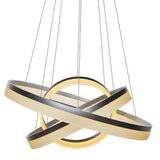 Modern 3 Ring LED Chandelier Dimmable Adjustable Gradated Pendant Ceiling Light Fixture