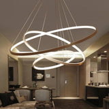 Modern 3 Ring LED Chandelier Dimmable Adjustable Pendant Ceiling Light Fixture