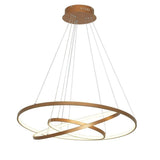 Modern 3 Ring LED Chandelier Dimmable Adjustable Pendant Ceiling Light Fixture