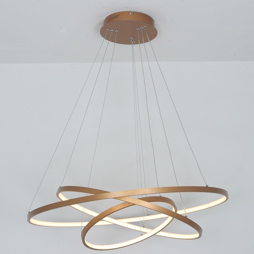 Modern 3 Ring LED Chandelier Dimmable Adjustable Pendant Ceiling Light Fixture