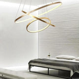 Modern 3 Ring LED Chandelier Dimmable Adjustable Pendant Ceiling Light Fixture