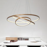 Modern 3 Ring LED Chandelier Dimmable Adjustable Pendant Ceiling Light Fixture