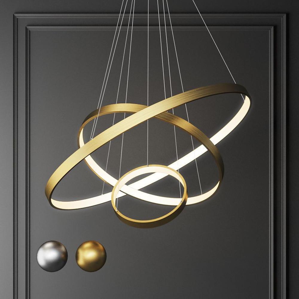 Modern 3 Ring LED Chandelier Dimmable Adjustable Pendant Ceiling Light Fixture
